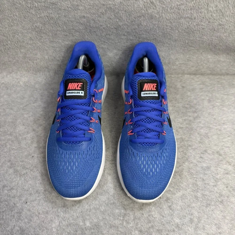 Nike Lunarglide 8 Womens Shoes Size 7.5 Blue & White Running Sneakers AA8677-406